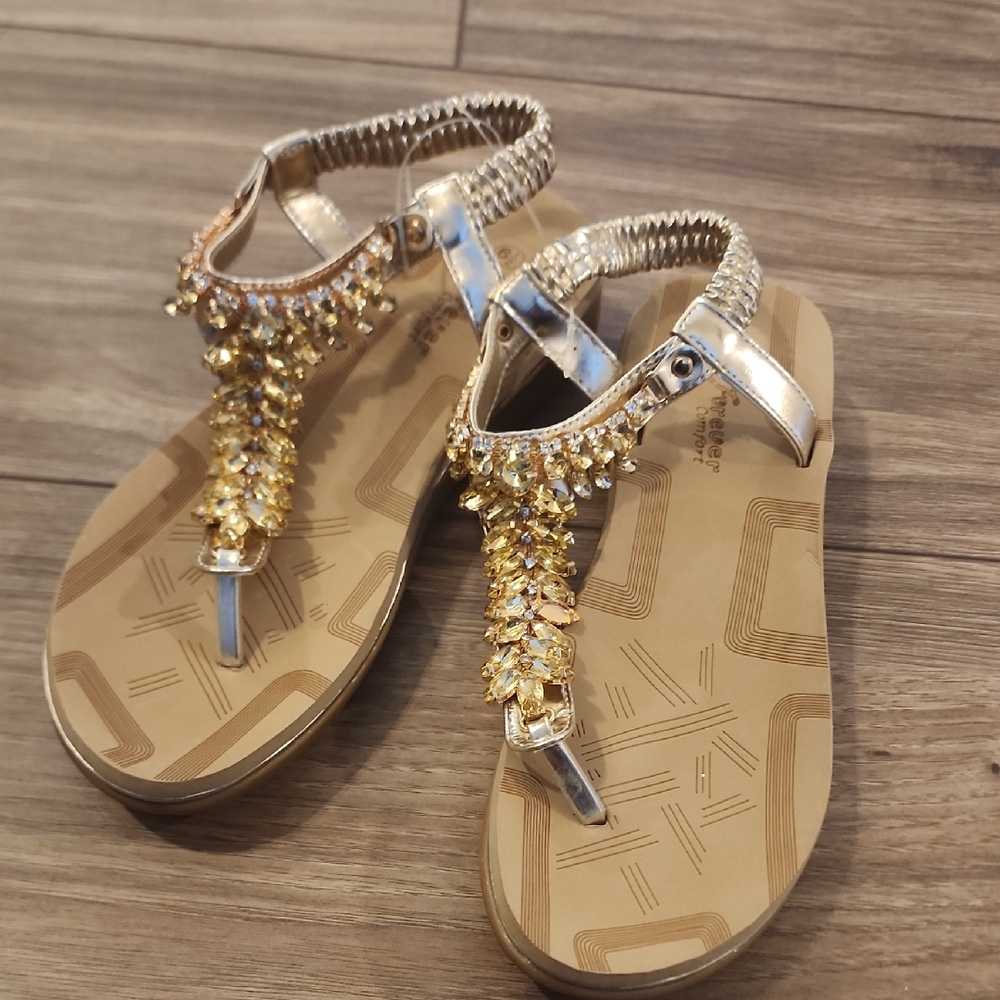 Gold Embellished Women's Sandals